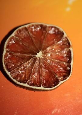 Dried lime slice close up