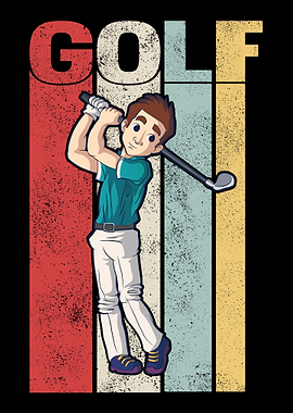 Golfer Golf Retro Golfing
