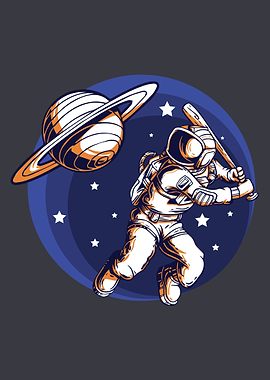 Astro Playing Baseball