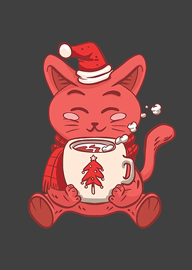 CAT WITH HOT COCOA