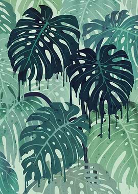 Monstera Melt in Green