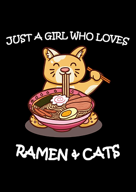 Japanese Ramen Cat Anime M