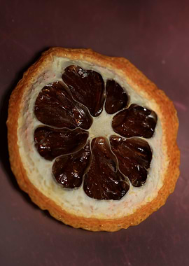 Dried lemon slice macro