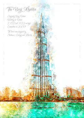 Burj Khalifa Watercolor