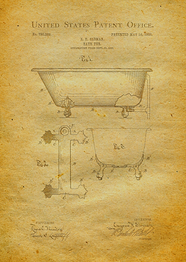 17 Bathtub Patent Print