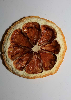 Dried lemon slice macro