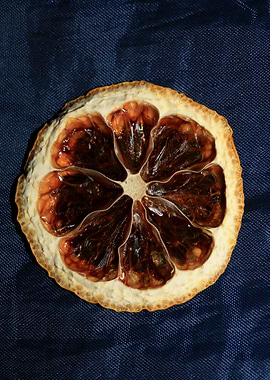 Dried lemon slice macro