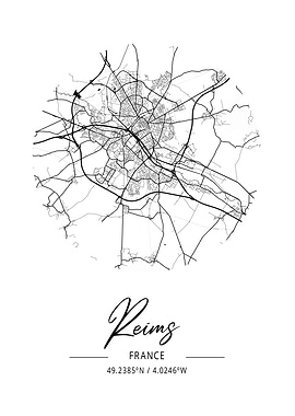 Reims Area City Map