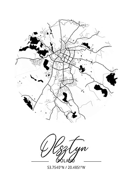 Olsztyn Area City Map