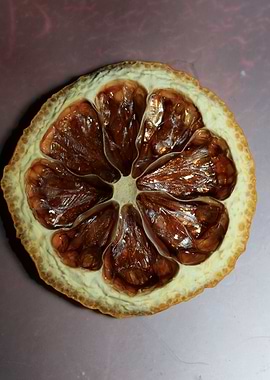 Dried lemon slice macro