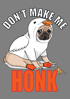 Cute Pug in Goose Costume