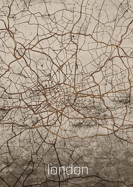 London Rusty Street Map