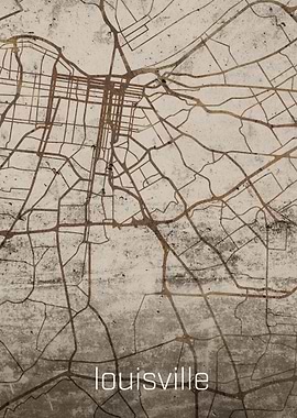 Louisville City Rusty Map