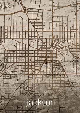 Jackson Rusty Street Map