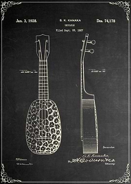 Ukulele Patent Blueprint