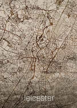 Leicester City Rusty Map