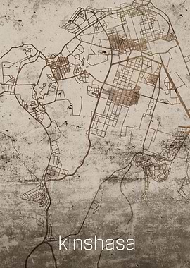 Kinshasa Rusty Street Map