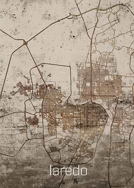 Laredo Rusty Street Map