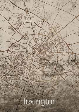 Lexington City Rusty Map