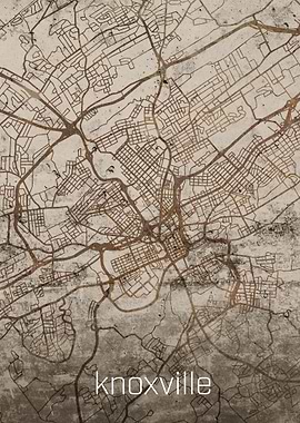 Knoxville Rusty Street Map