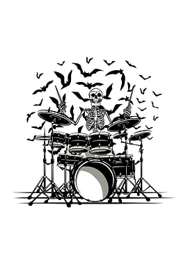 Horror Skull Drummer