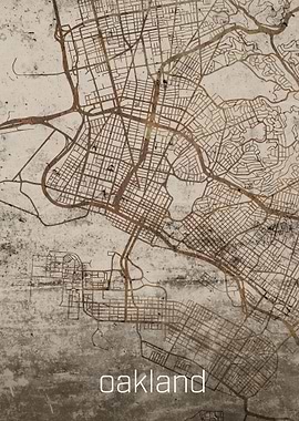 Oakland Rusty Street Map