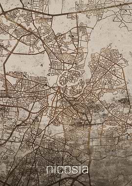 Nicosia Rusty Street Map