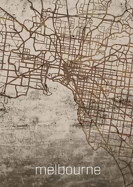 Melbourne Rusty Street Map