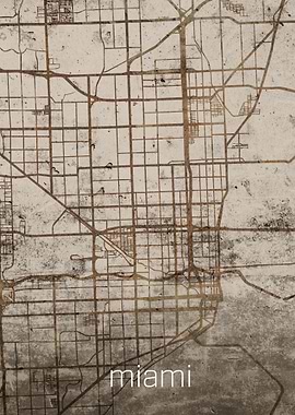 Miami Rusty Street Map