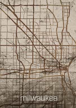 Milwaukee Rusty Street Map