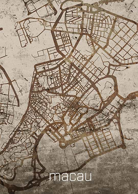 Macau Rusty Street Map