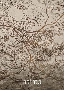 Nairobi Rusty Street Map