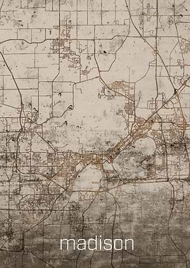 Madison Rusty Street Map