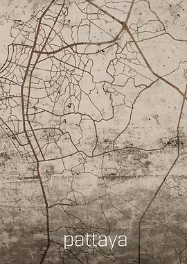 Pattaya Rusty Street Map