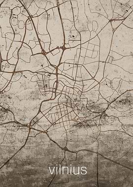 Vilnius Rusty Street Map