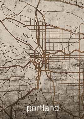 Portland Rusty Street Map