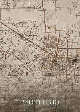 Siem Reap Rusty Street Map