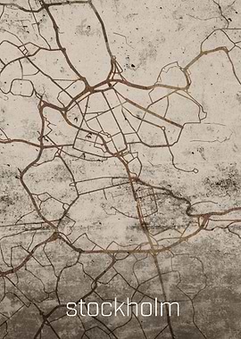 Stockholm Rusty Street Map