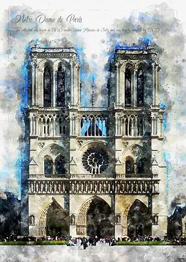 Notre Dame Watercolor