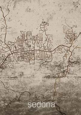 Sedona Rusty Street Map