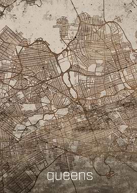 Queens Rusty Street Map