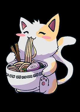 Kawaii Anime Cat Ramen