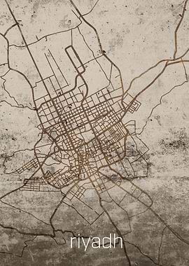 Riyadh Rusty Street Map