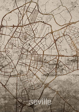 Seville Rusty Street Map