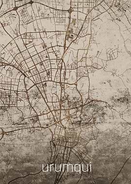 Urumqui Rusty Street Map