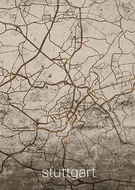 Stuttgart Rusty Street Map