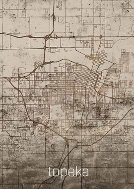 Topeka Rusty Street Map