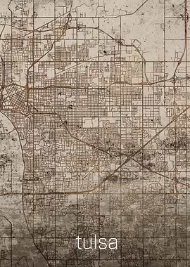 Tulsa Rusty Street Map