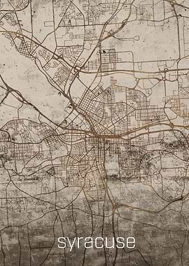 Syracuse Rusty Street Map