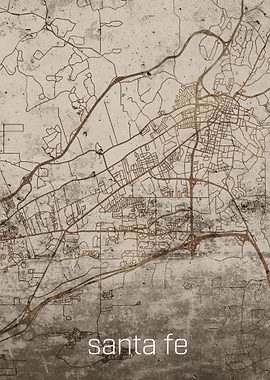 Santa Fe Rusty Street Map
